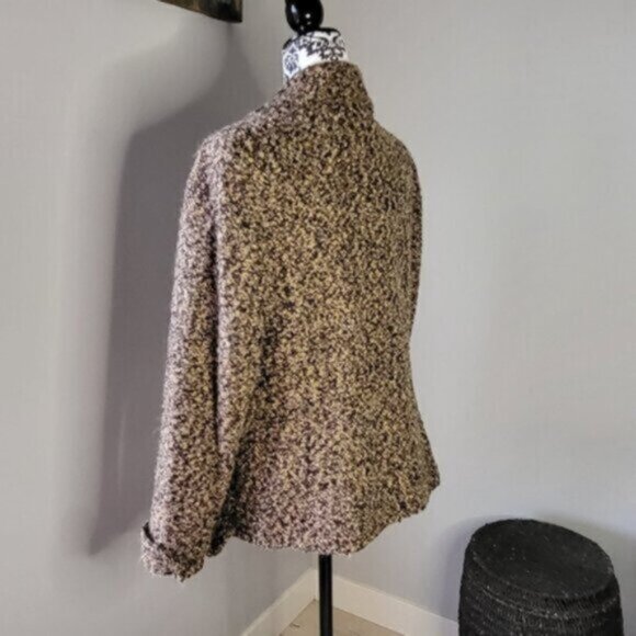 Liz Claiborne Zip Blazer  Shearling Jacket Sz 12 - Picture 7 of 12